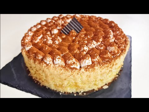 TORTA "CHARLOTTE TIRAMISÙ"-con pasta savoiardo per girotorta e crema inglese. Ricetta spettacolare
