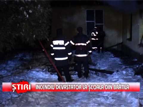 Incendiu devastator la şcoala din Brătila - www.1tvbacau.ro (30.01.2014)