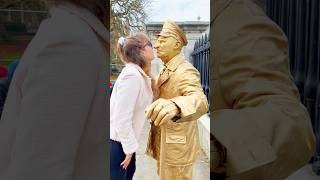 How I am testing my husbands resistance😂.#valentinethestatue #londonlevitatinggoldman