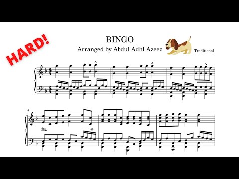 BINGO Piano Sheet Music HARD