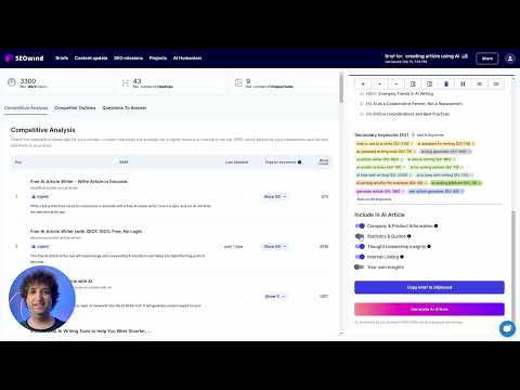 SEOwind Product Tour - your AI Writer for SEO content that ranks