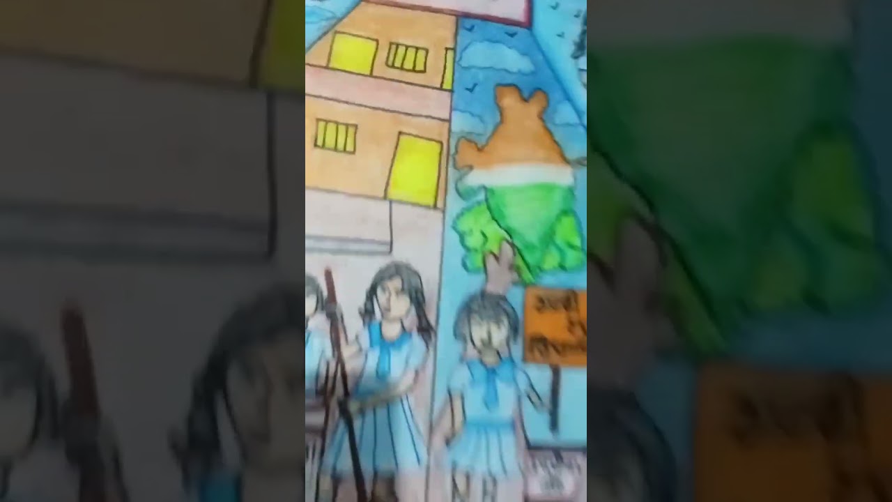 How to making school cleaning poster #art #drawing #poster #shorts #youtube