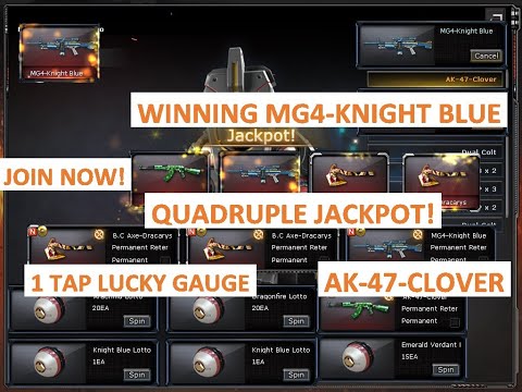 Winning MG4-Knight Blue and AK-47-Clover (Quadruple Jackpot) in CrossFire Philippines August 2020