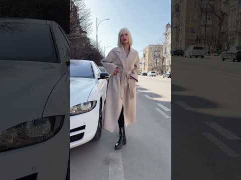 Двостороннє пальто Alpaca SAN-01 бежеве