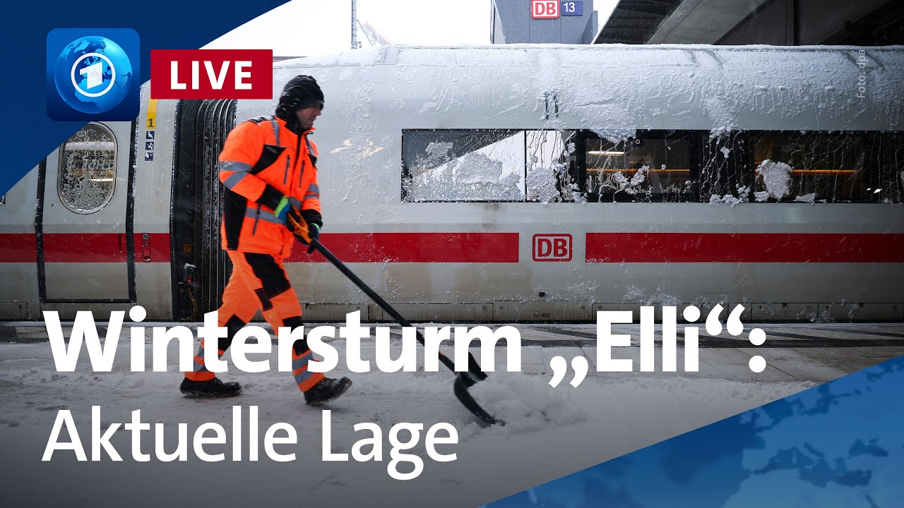 Schnee, Glätte, Bahnausfälle: Wintersturm „Elli“ hat das Land im Griff | tagesschau24 Live