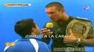 Randy Orton flips-out on Mexican TV reporter.