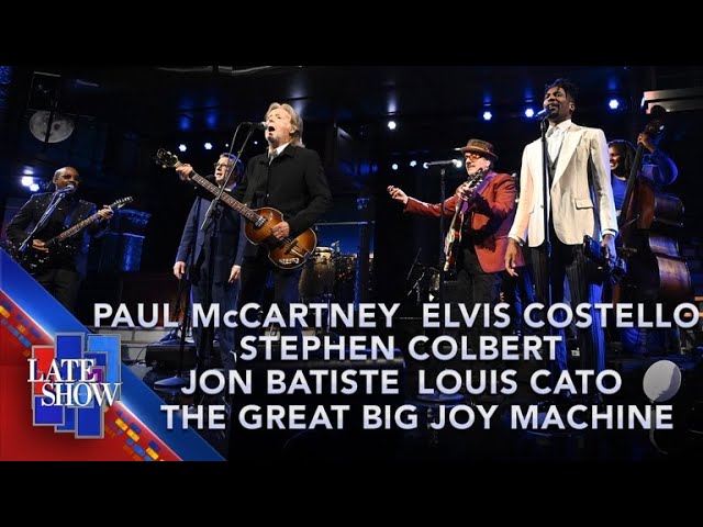 "Jump Up / Hello Goodbye" Paul McCartney, Elvis Costello, Jon Batiste, Louis Cato & Stephen Colbert SDDEFAULT Thumbnail