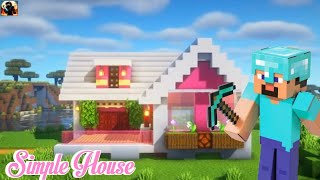MINECRAFT : HOW TO BUILD A SIMPLE PINK HOUSE || TUTORIAL || @leveluplegends-mm4is