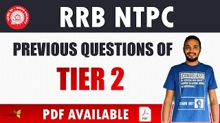 RRB NTPC TIER 2 Question Paper Discussion || NTPC Tier 2 Previous Questions