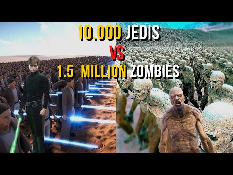 10.000 Jedi Knights vs 1.5 MILLION Zombies - Ultimate Epic Battle Simulator 2 | UEBS 2