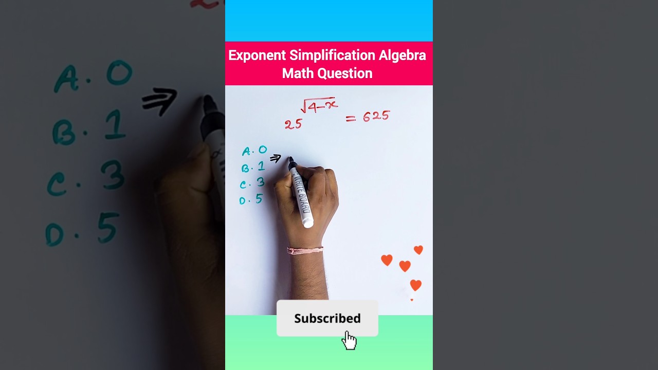 Exponent Simplification Algebra Math Question With Square Root #shorts #exponents #maths #ytshorts