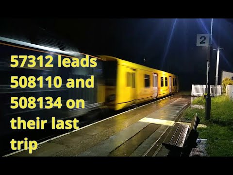 Hawarden 16.08.2020 - Merseyrail 508110 and 508134 on last trip - Sims Scrap Yard 57312 Class 508