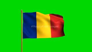 Romania National Flag | World Countries Flag Series | Green Screen Flag | Royalty Free Footages