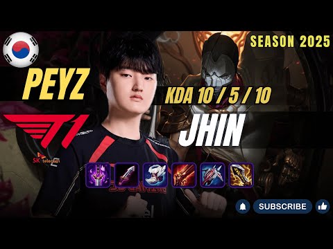 T1 Peyz JHIN vs VARUS ADC - Patch 25.24 KR Ranked | lolrec