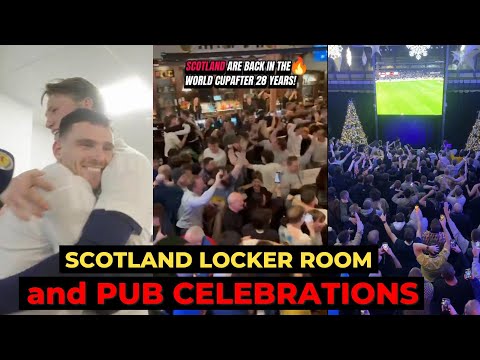 Robertson and McTominay in dressing room celebration as Scotland back in World Cup after 28 years