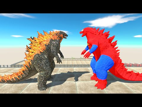 Super Godzilla 2014 Vs Team Godzilla 2021 Death run - Animal Revolt Battle Simulator