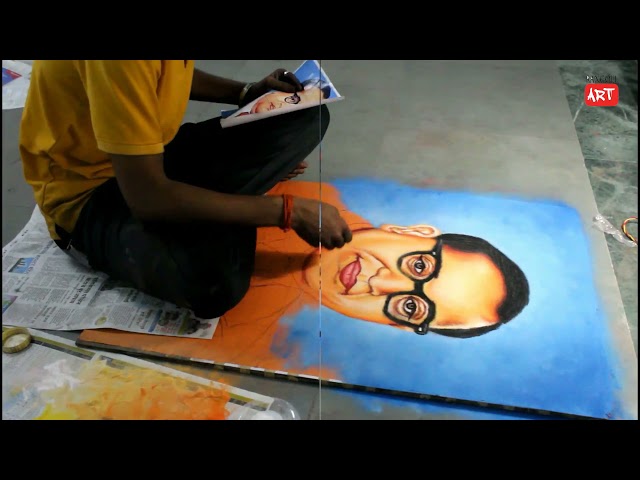 Beautiful portrait rangoli dr ambedkar by roshan rangoli art