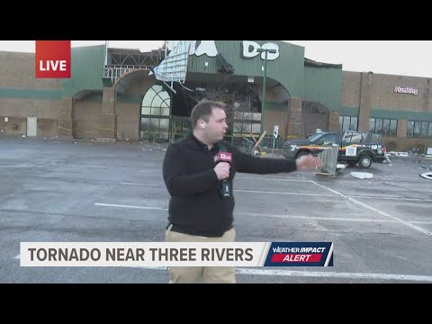 Live report moments after observed tornado struck Three Rivers