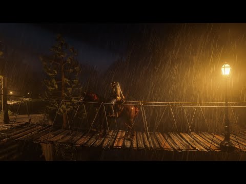 Arthur Morgan's Rainy Forest Ride | 3 Hours of Red Dead Redemption 2 Thunderstorm ASMR
