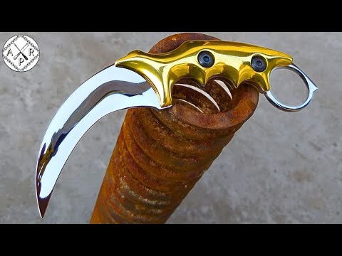 Turning a Rusty Coil SPRING into a Mirror but Razor Sharp KARAMBIT