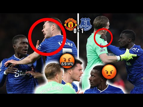Idrissa Gueye SLAPS his teammate Michael Keane! Full Everton Fight & RED CARD vs Man United!