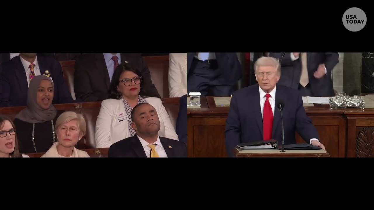 Ilhan Omar calls Donald Trump a 'murderer' at SOTU, president says she 'should be ashamed'