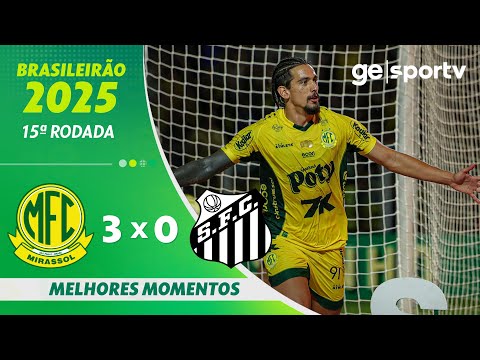 Gols e lances de Mirassol x Santos