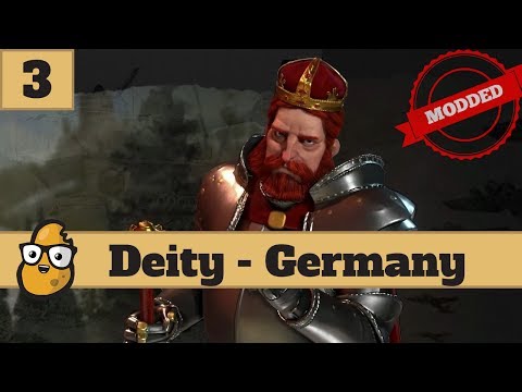 Civ 6 Deity Germany Ep. 3 - Battle royal - Domination only Modded Deity Germany playthrough