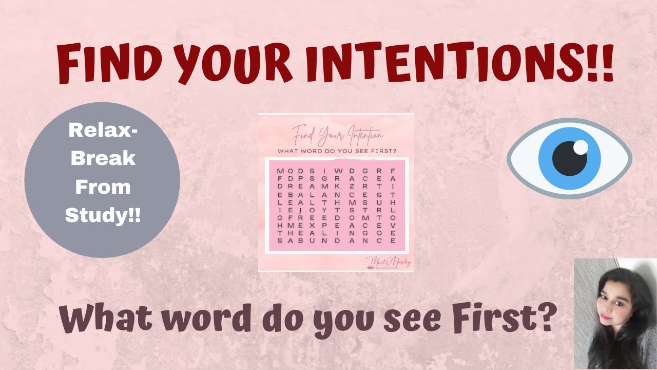 FIND YOUR INTENTIONS!! What word do you see First? Please Comment your first word in comment box!!