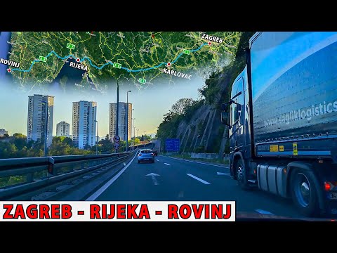 Vožnja dionicom ZAGREB - RIJEKA - ROVINJ | Autoceste A1 / A6 / A7 / A8
