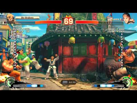 Ryu practicing for the fireball punching competition