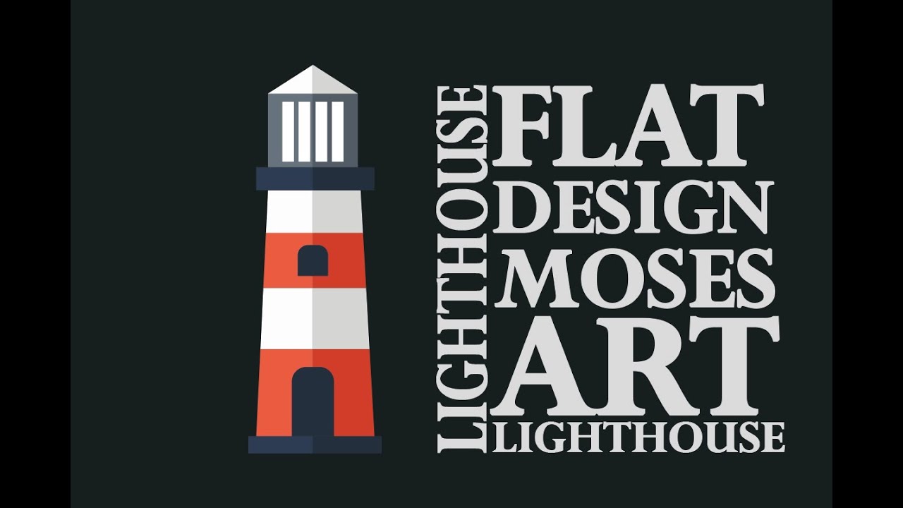 Illustrator Tutorial - Graphic Design - Lighthouse Flat Design