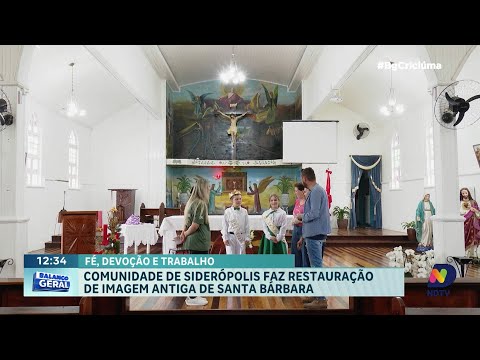 Desenho histórico de Santa Bárbara passa por restauração em Siderópolis