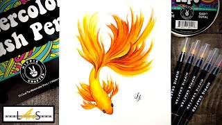 How to Paint Awesome Fish using Watercolor Brush Pens! Hippie Crafter Product Review! Brush Pens!