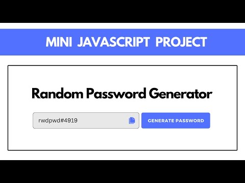 Simple Password Generator Html Css Javascript Project