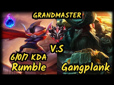 WE Poss (RUMBLE) vs GANGPLANK - 6/0/7 KDA TOP GAMEPLAY - KR Ranked GRANDMASTER