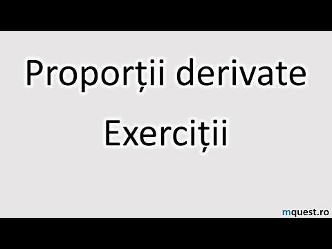 Proportii derivate,  Ex1, clasa a VI-a