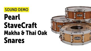 Video thumbnail for Pearl  StaveCraft | Mahka & Thai Oak Snares | Sound Demo (no talking) by Drums Bonedo