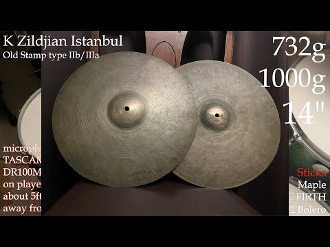 14" 732g 1000g K Zildjian Istanbul Old Stamp type IIb/IIIa  hats