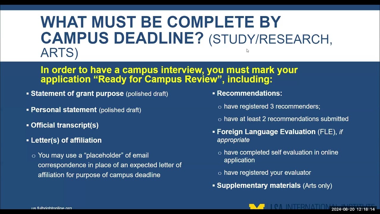 Fulbright Info Session: Finalizing Your Fulbright Application