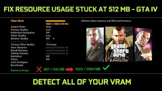 GTA IV - How to fix Resource Usage (VRAM) stuck on 512 MB | Rockstar Launcher Complete Edition