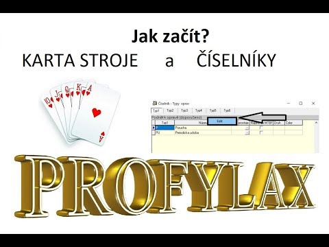 How to start? Machine card and define codebooks! | Manuals | PROFYLAX.CZ