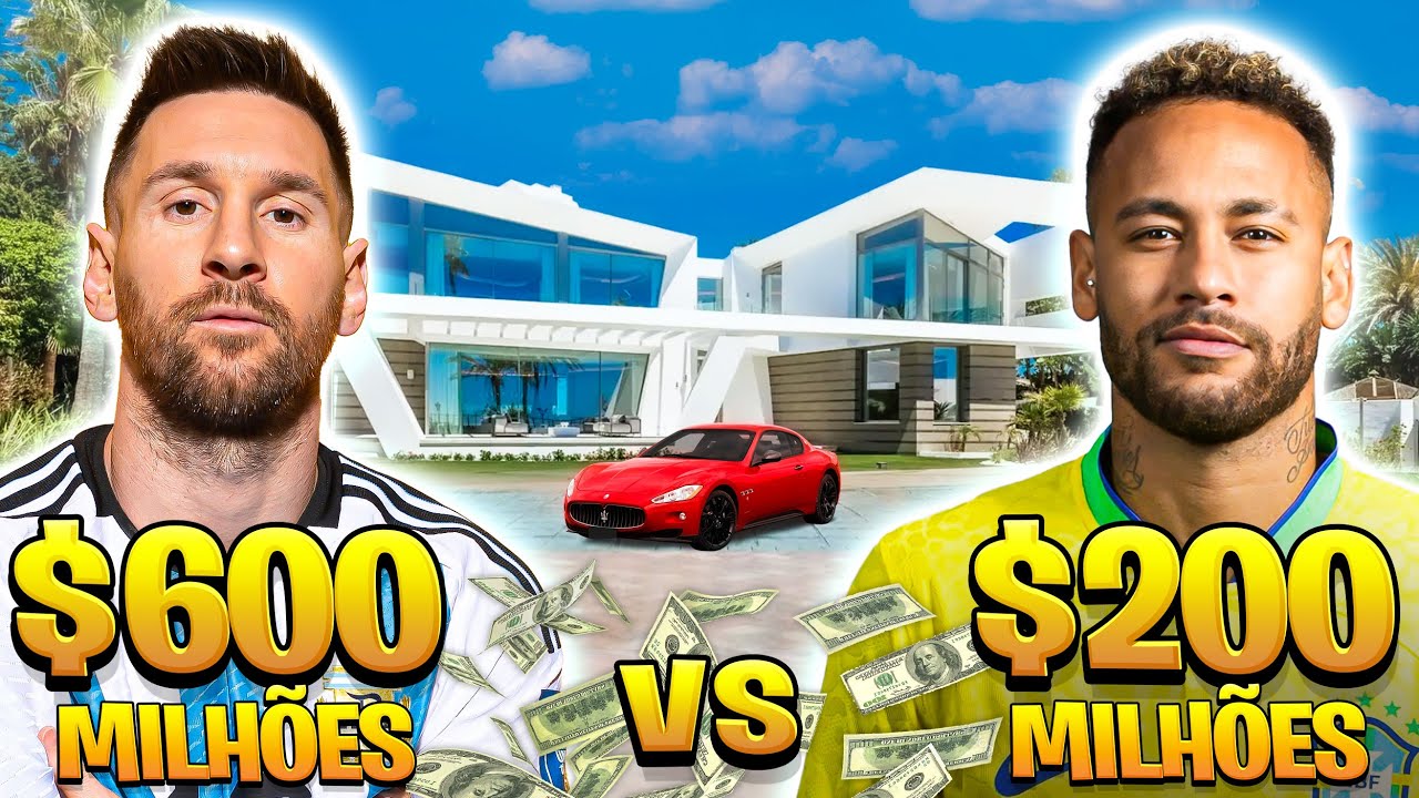 Qual jogador tem a vida mais luxuosa: Messi ou Neymar? (mansões, carros, aviões, luxos, fortunas...)