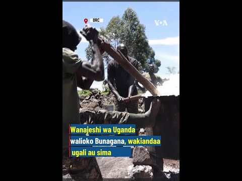 Wanajeshi wa Uganda wakiandaa chakula la mchana