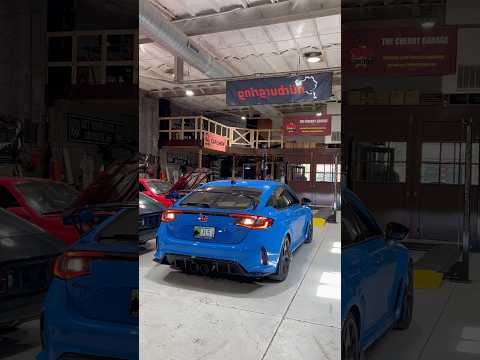 Honda Civic Type R in shop for the HKS Hi-Power Muffler exhaust install. #civic #honda