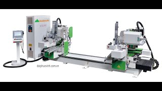 Mọng dương 2 đầu 4 dao CNC-D200FR | mông âm dương 2 đầu làm khe chống nứt gỗ