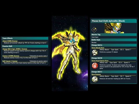Saint Seiya Shining Soldiers: Pisces God Cloth Aphrodite Animations and Skill Detail.