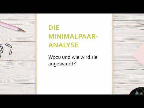 Die Minimalpaaranalyse  | Morphologie
