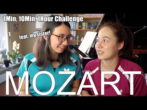 1Min, 10Min, 1Hour Double Challenge: Mozart Symphony No.40 feat.my sister!