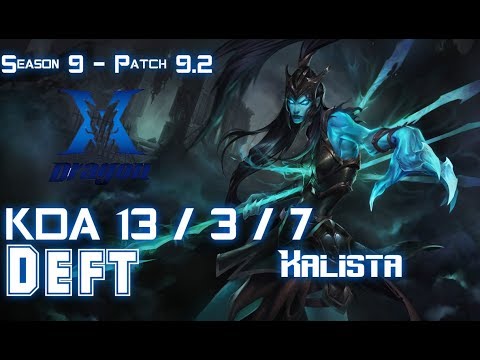 KZ Deft KALISTA vs LUCIAN ADC - Patch 9.2 KR Ranked